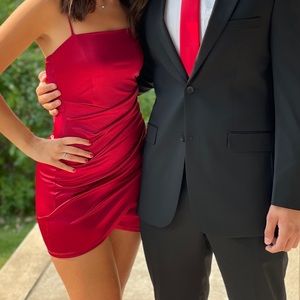 Red mini dress